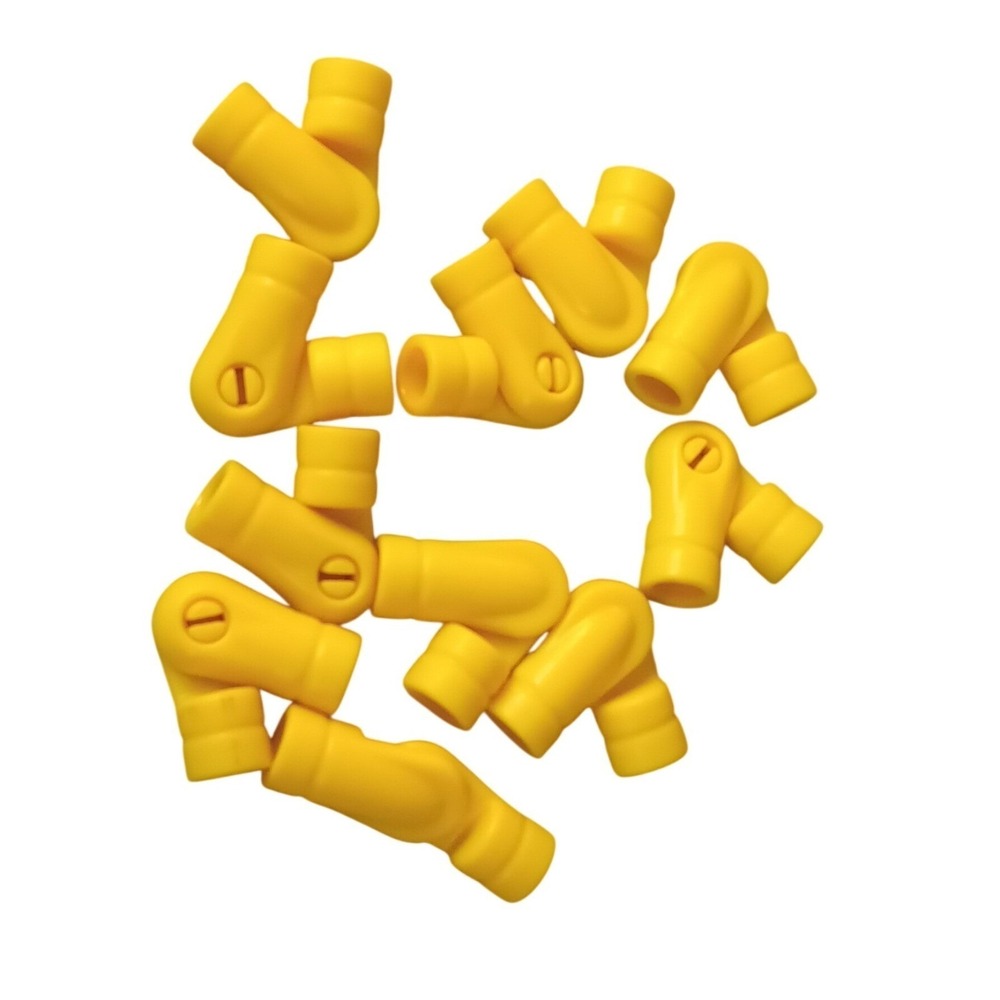 Tinkertoy Lot of 11 Yellow Plastic Toy Replacement Parts Hinged Elbow Joint
